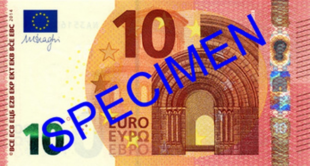 Vorderseite eines neuen Zehn-Euro-Scheins. Bild: Deutsche Bundesbank