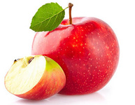 Roter Apfel mit Stängel und Blatt auf weißem Hintergrund. Bild: Dionisvera / Fotolia.com
